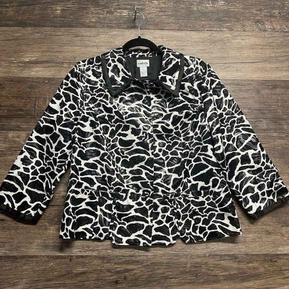 Chico's Black and White Animal Zebra Print Jacket - Picture 1 of 4